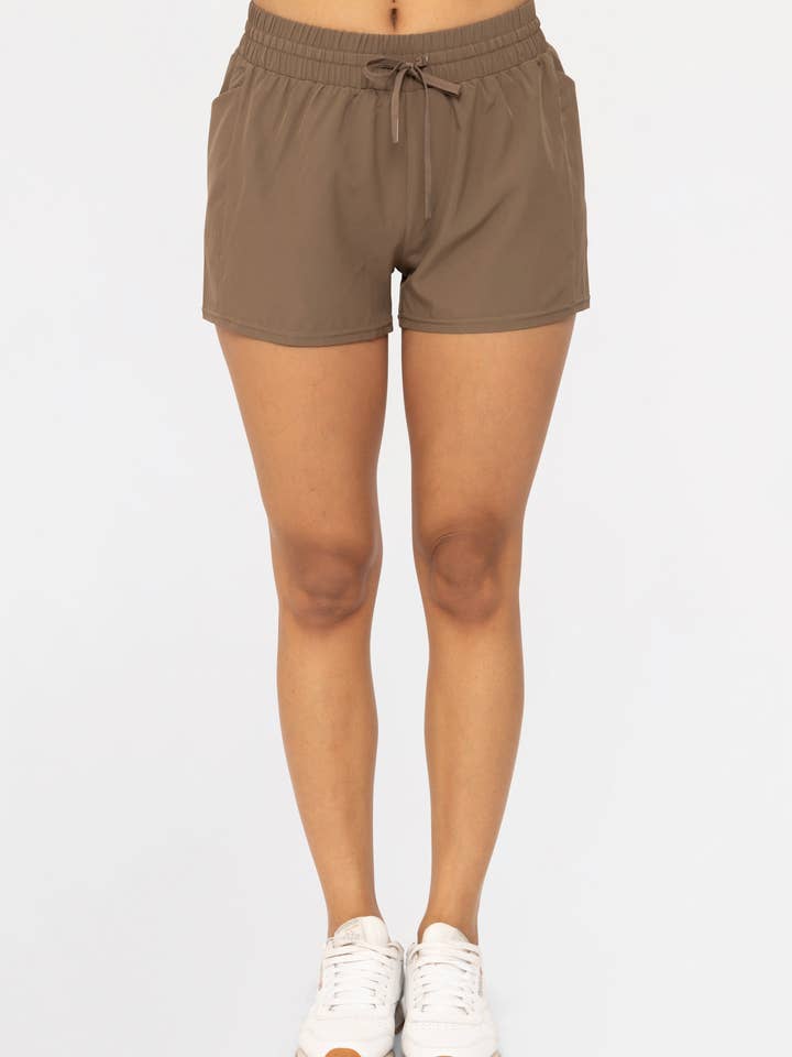 Mono B - Wholesale Athletic Shorts - Women's - Drawstring Pocket Athleisure Shorts