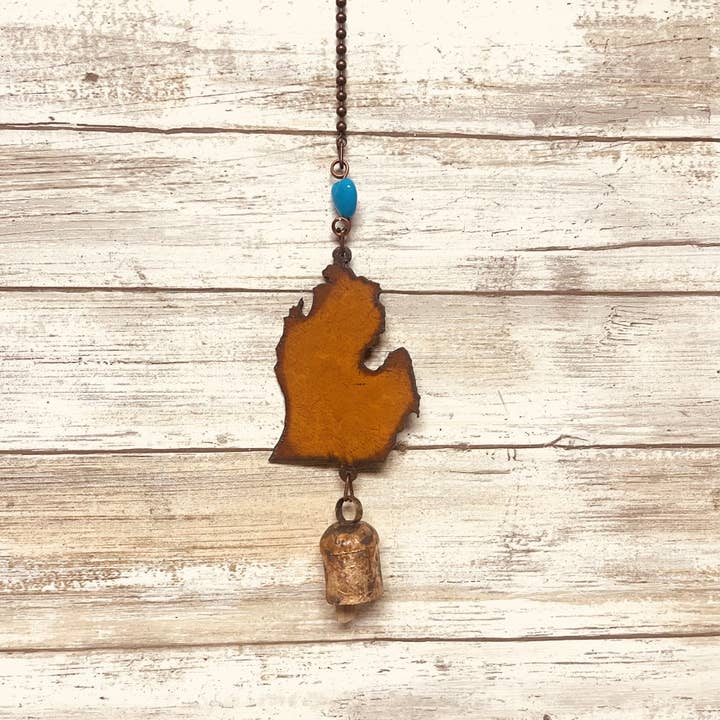 Universal Ironworks USA - Vente Carillons - Carillon rustique d'extérieur en forme de cloche de jardin en forme de Michigan State0