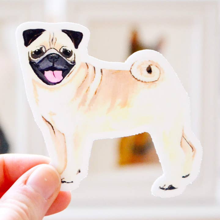 Pug Hund Sticker for engroshandel hos Laura King Paints