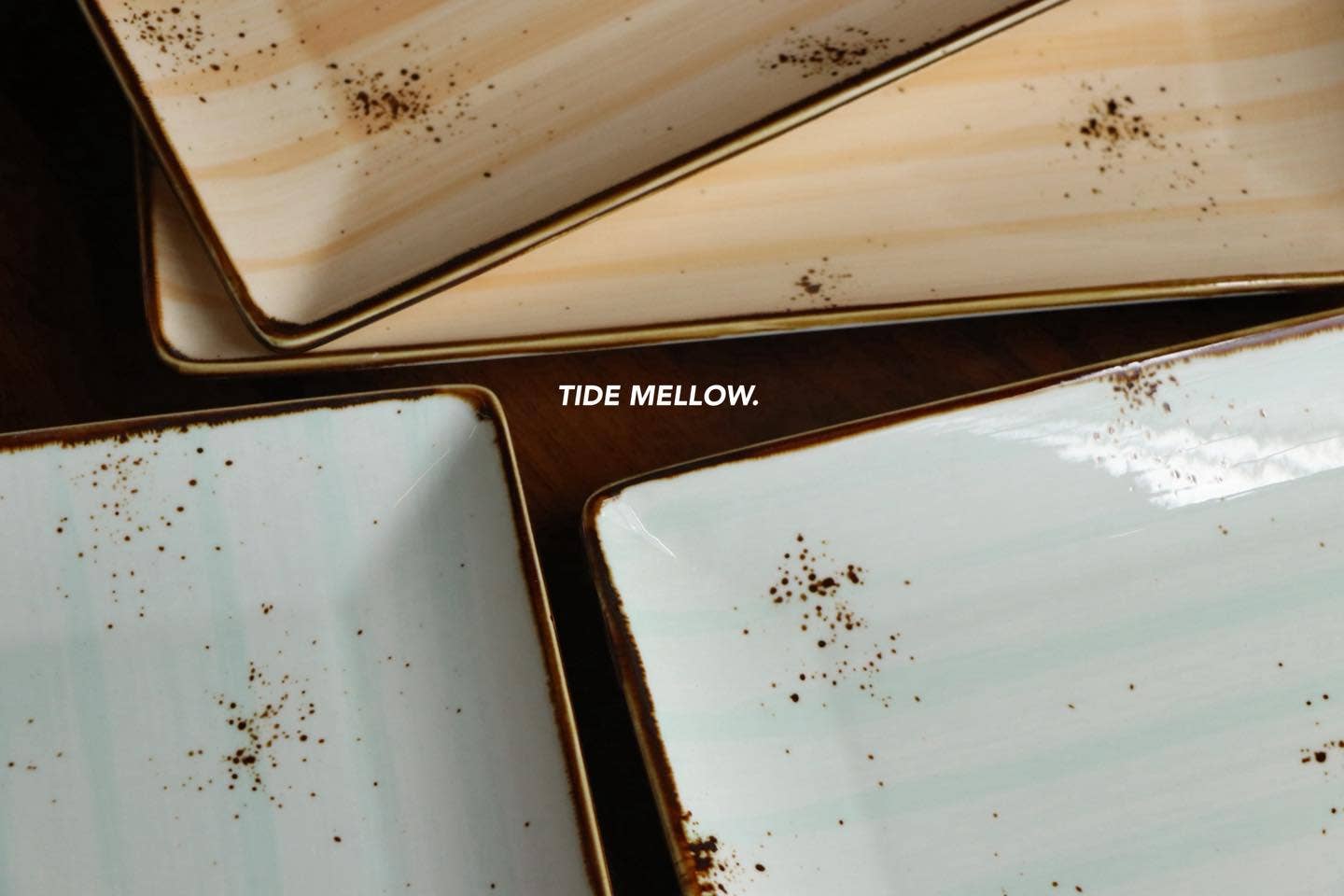 Beige & Co Thai Crafts - Wholesale Serving Plate - Mellow Rectangular Ceramic Plate 6.5" x 10.8"6