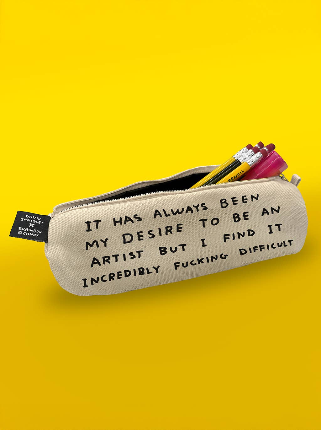 David Shrigley x Brainbox Candy - Wholesale Pencil Case/Pouch - Funny Gift - David Shrigley - Be An Artist Pencil Case1