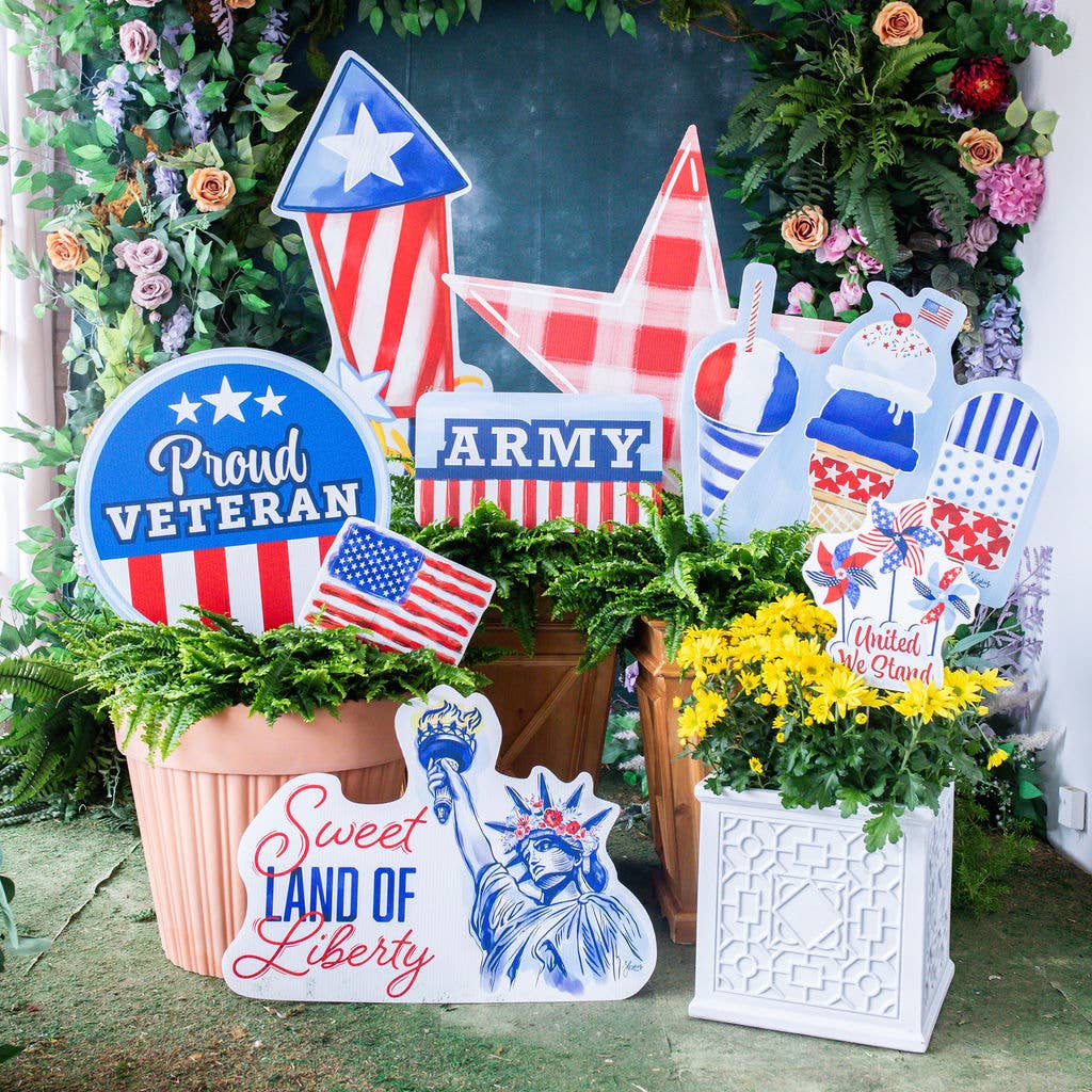 Songbird Grove Collection - Vente Piquets de jardin/pelouse - Ensemble de piquets de jardin Gingham Star2