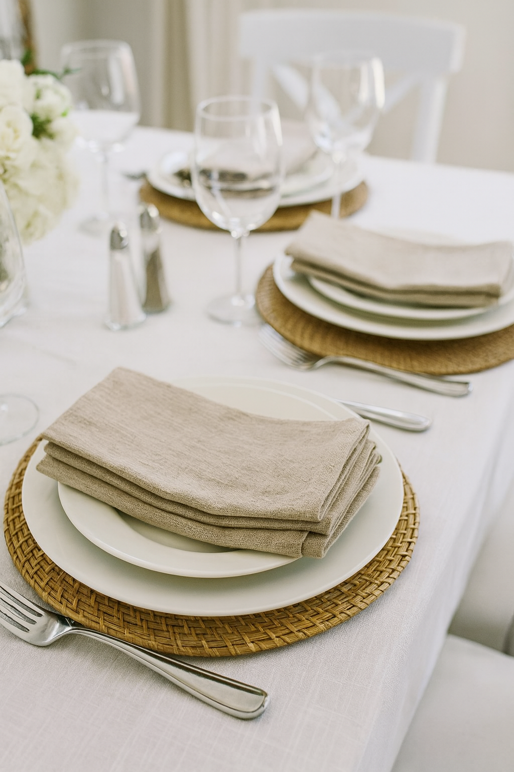 Fennco Styles - Wholesale Dinner & Cloth Napkin - Classic Natural Linen-Blend 20" Dinner Napkin1