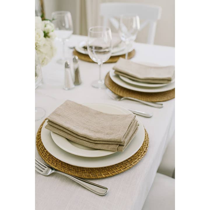 Fennco Styles - Wholesale Dinner & Cloth Napkin - Classic Natural Linen-Blend 20" Dinner Napkin1