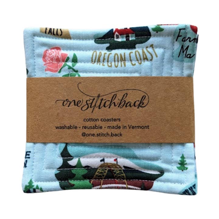 Dessous de Verre Matelassés Portland Love pour la vente par One Stitch Back