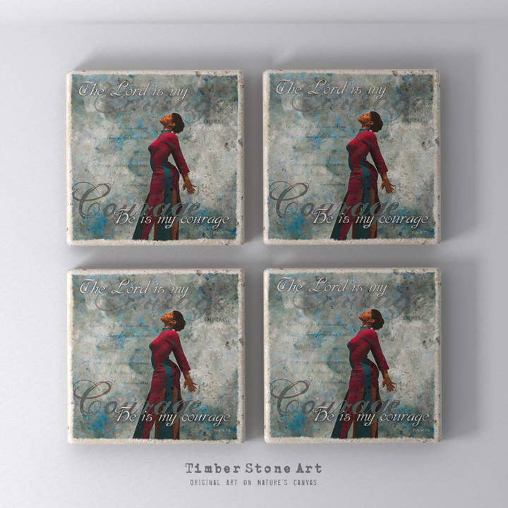 ETHNIC0503 - Set di 4 sottobicchieri in pietra naturale per la vendita all'ingrosso da parte di Timber Stone Art