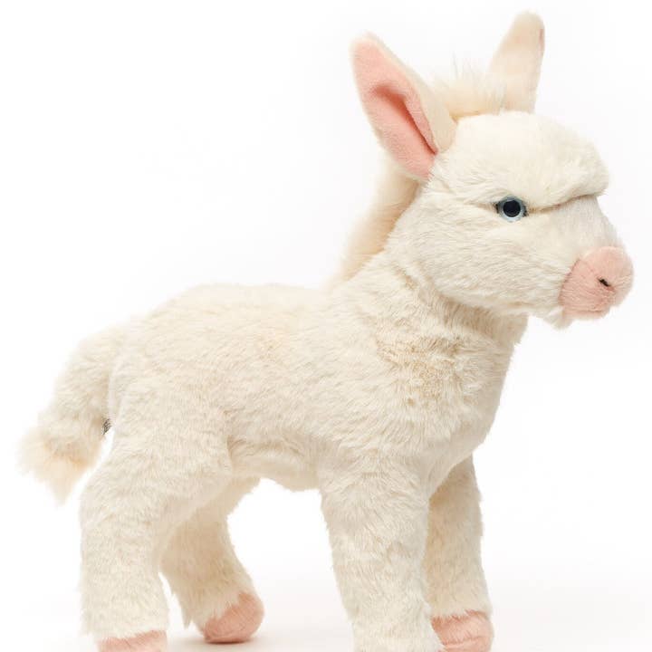 Uni Toys - Wholesale Stuffed/Plush Toy - Kids & Baby - Baroque donkey white, standing - 30 cm (height) - cuddly/plush toy0