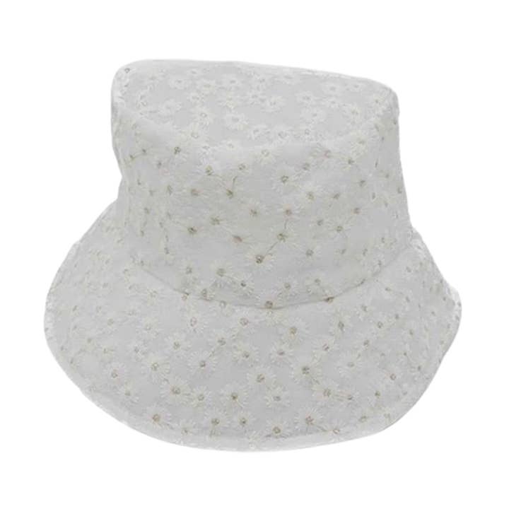 DAISY-WHITE BUCKET HAT for wholesale by gaiaaccessories