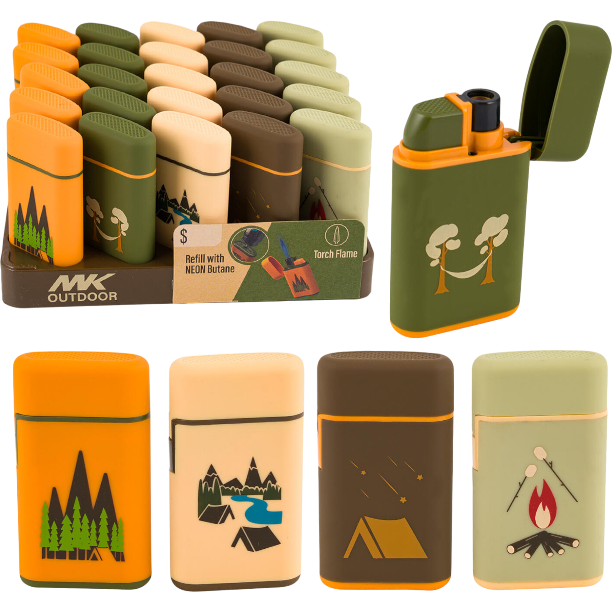 Cow Crack Wholesale - Vente Briquets - Briquet Torche Rechargeable Série Extérieure MK Couleurs Assorties0