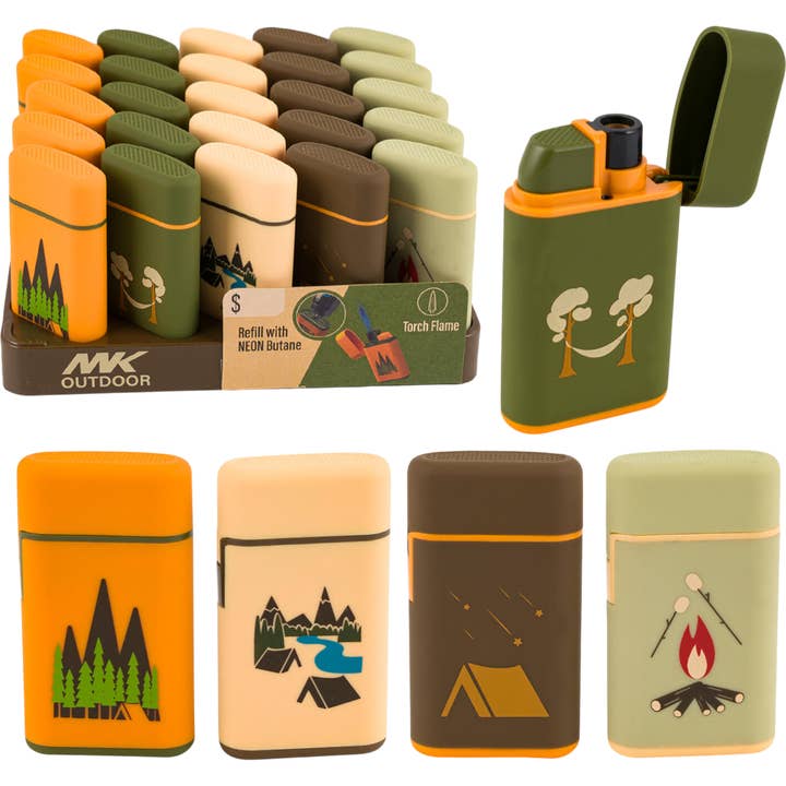 Cow Crack Wholesale - Wholesale Lighter - MK Outdoor Series Refillable Torch Lighter Assorted Colors 0