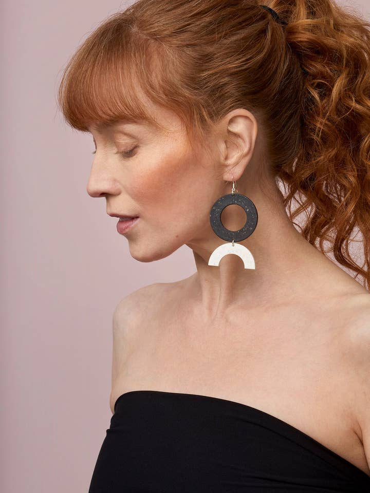 BRINCOS CIRCLES Nº 2, Granito Quente/Primeira Neve por atacado de Papu