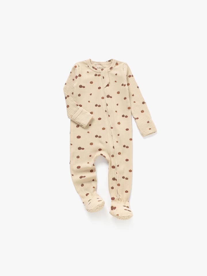 Pyjama à pieds côtelé | Citrouille pour la vente par Mila & Co.