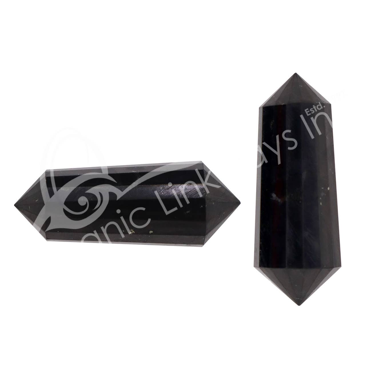 Oceanic Linkways Inc - Wholesale Spiritual Stone/Crystal - (PC)POINT - SHUNGITE DOUBLE TERMINATED 16 FACETS 2"0