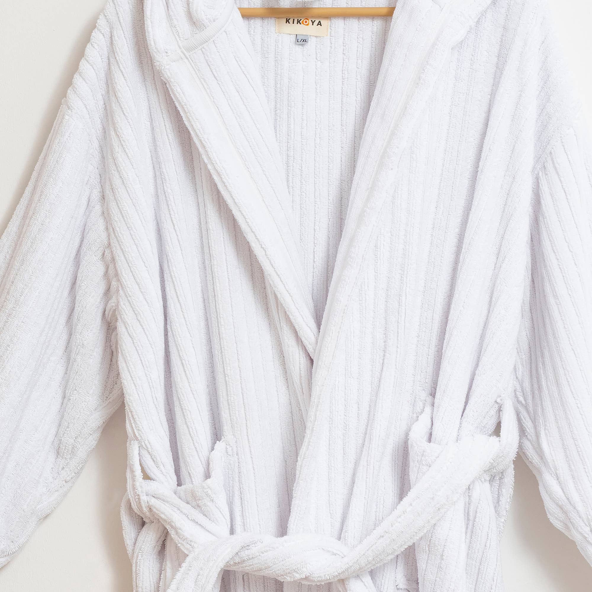 Kikoya - Wholesale Robe - Unisex - White Bathrobe Handloom Turkish Cotton Resort Heavy Luxury 4