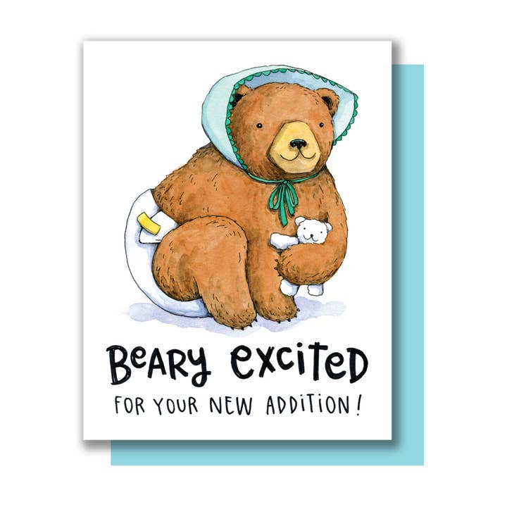 Beary Excited For Your New Addition Bear Baby Card for wholesale by Paper Wilderness
