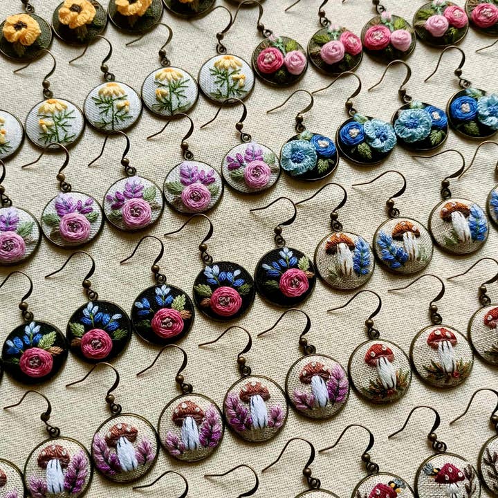 Ninu Handmade - Wholesale Single Earring - Mystery Embroidered Earrings3