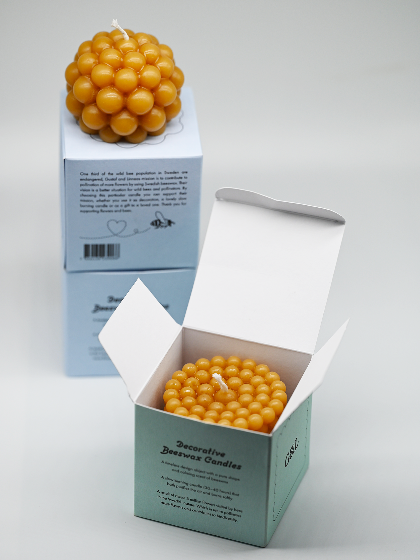 Gustaf och Linnea - Wholesale Pillar Candle - Beeswax Candle "Pollen"3