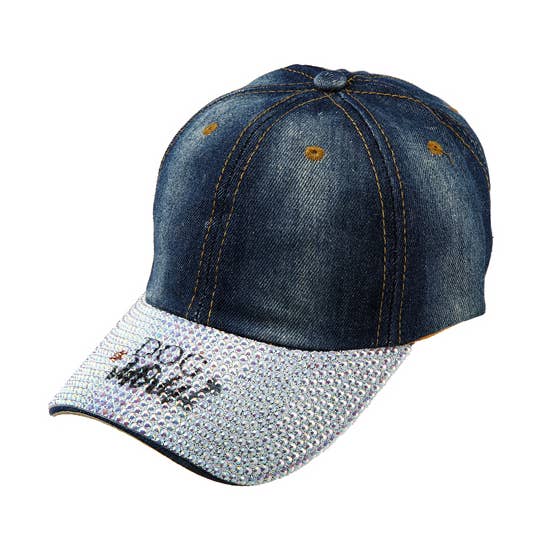 Ladies Rhinestone DOG MOM Themed Baseball Cap for wholesale by Nima Accessories Inc