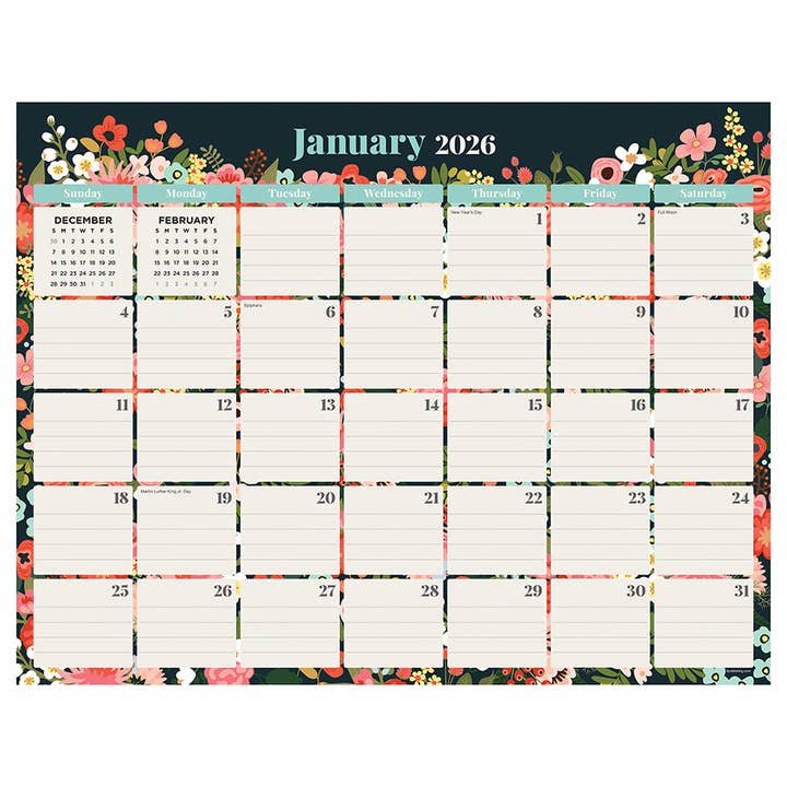 TF Publishing - Paper Goods - Wholesale Calendar - Bountiful Blooms Medium Desk Pad Monthly Calendar5