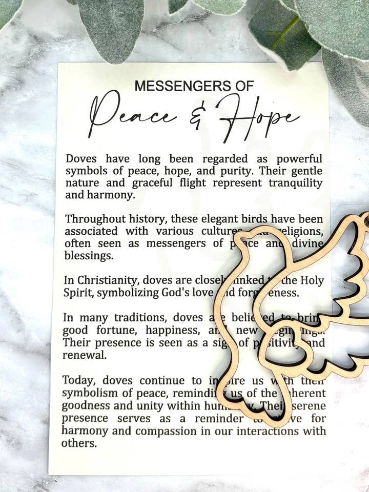 Dove Story Card Ornament/Car Charm/ Bag Charm for wholesale by Harris Girl Creations