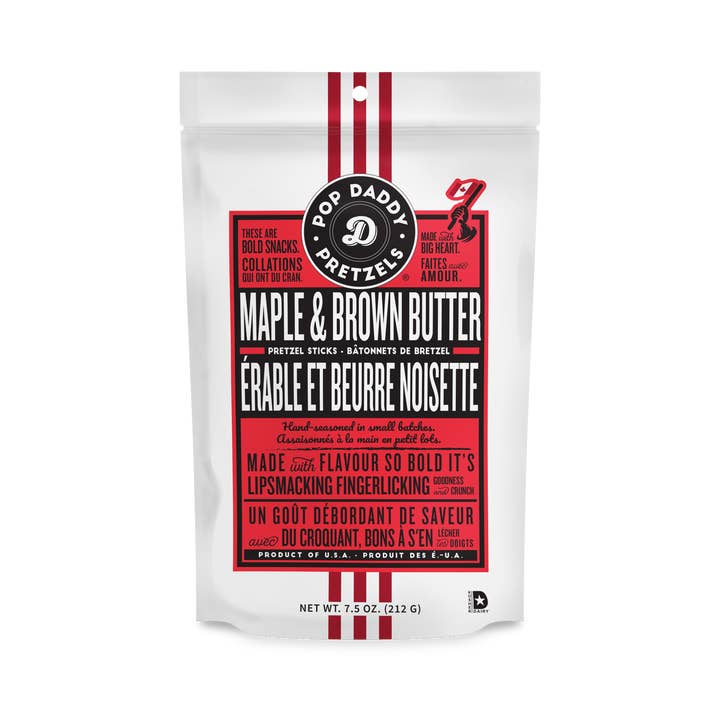 Pop Daddy Snacks - Wholesale Pretzels - Pop Daddy – Maple & Brown Butter Seasoned Pretzels 7.5oz