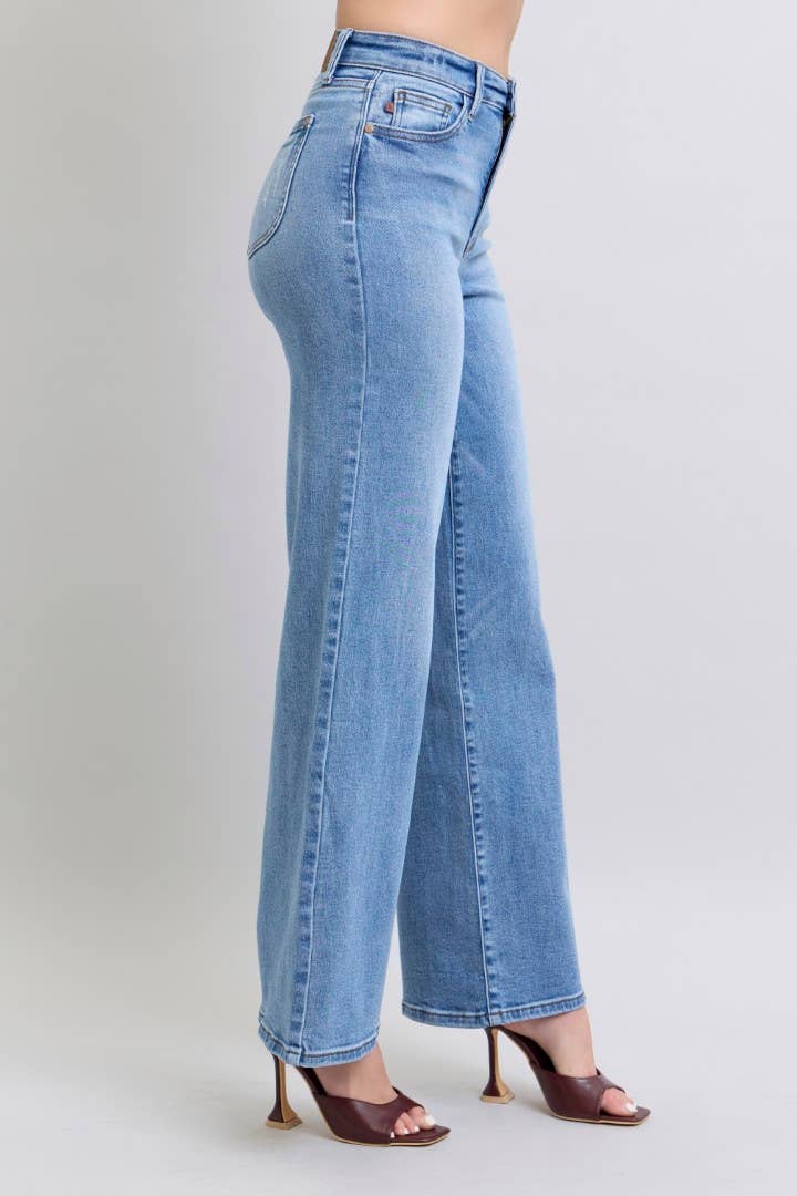 MD High Waisted Vintage Wash Retro Wide Leg for wholesale on Faire6