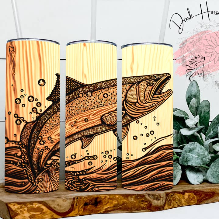 Trä Fiske Tumbler för wholesale av Dark Horse Dream Designs LLC