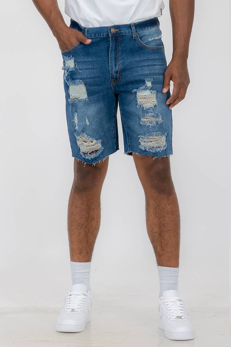 WEIV - Wholesale Shorts - Men's - Mens Distressed Denim Shorts6