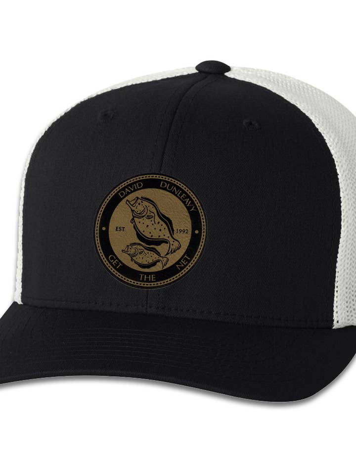 Flounder Deco 6 Panel Flexfit Trucker Kasket Sort Hvid for engroshandel hos David Dunleavy