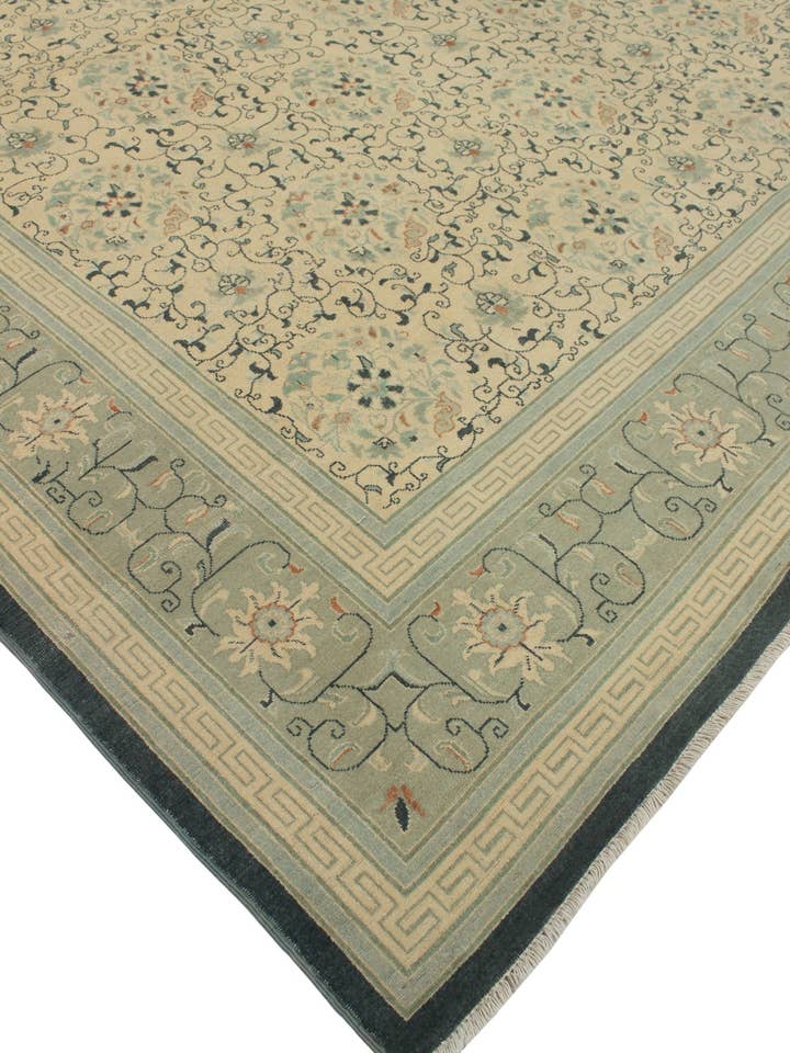 Alfombra Peshawar Bahar Marfil/Verde Claro, 9'9" x 13'10" para venta al por mayor de Noori Rug