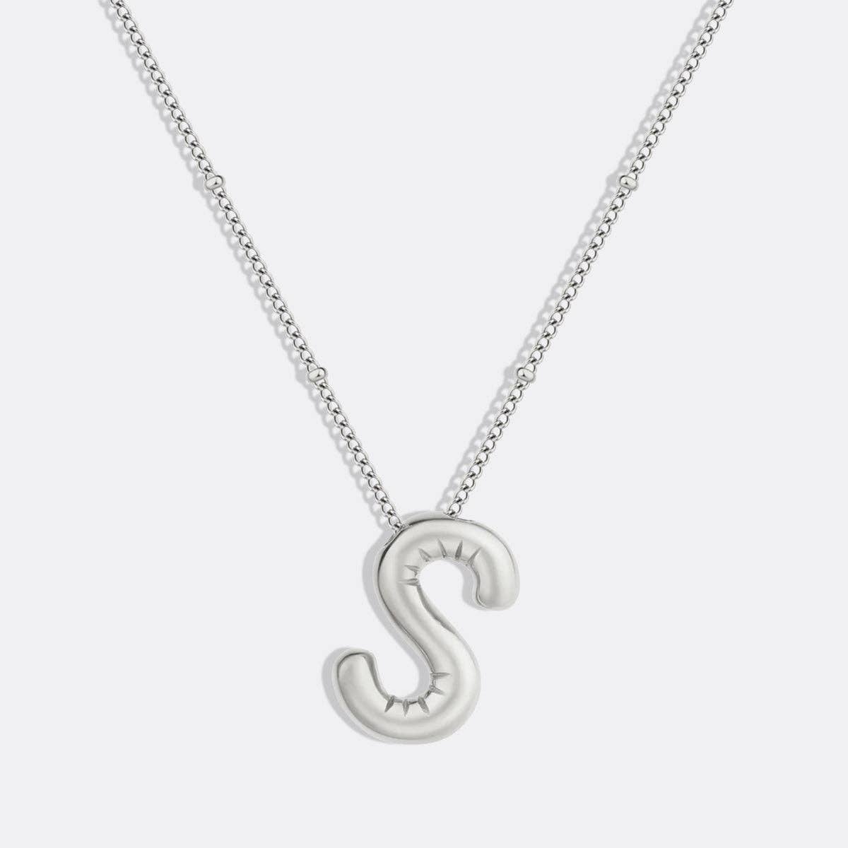 Mint & Lily - Wholesale Pendant/Charm Necklace - Balloon Initial Necklace with Satellite Chain33