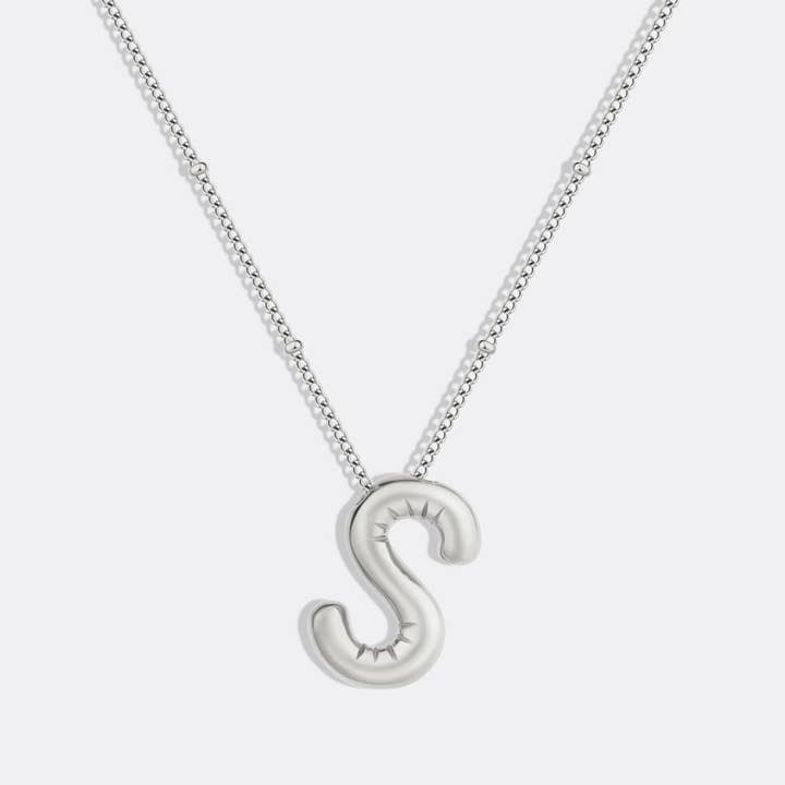 Mint & Lily - Wholesale Pendant/Charm Necklace - Balloon Initial Necklace with Satellite Chain33