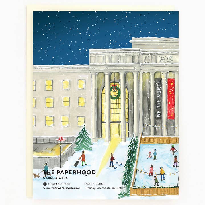 The Paperhood - Wholesale Season's Greetings Card - Toronto Union Station Wraparound Holiday Cards Box of 8