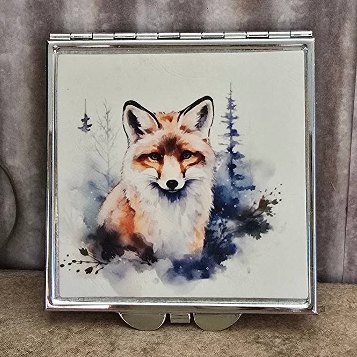 Espejo Compacto Zorro de Invierno para venta al por mayor de Oak Spring Creations