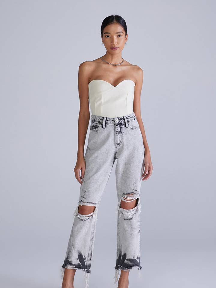 Acid High Rise Straight Distress Jeans für Damen für den Großhandel von Ceros Jeans