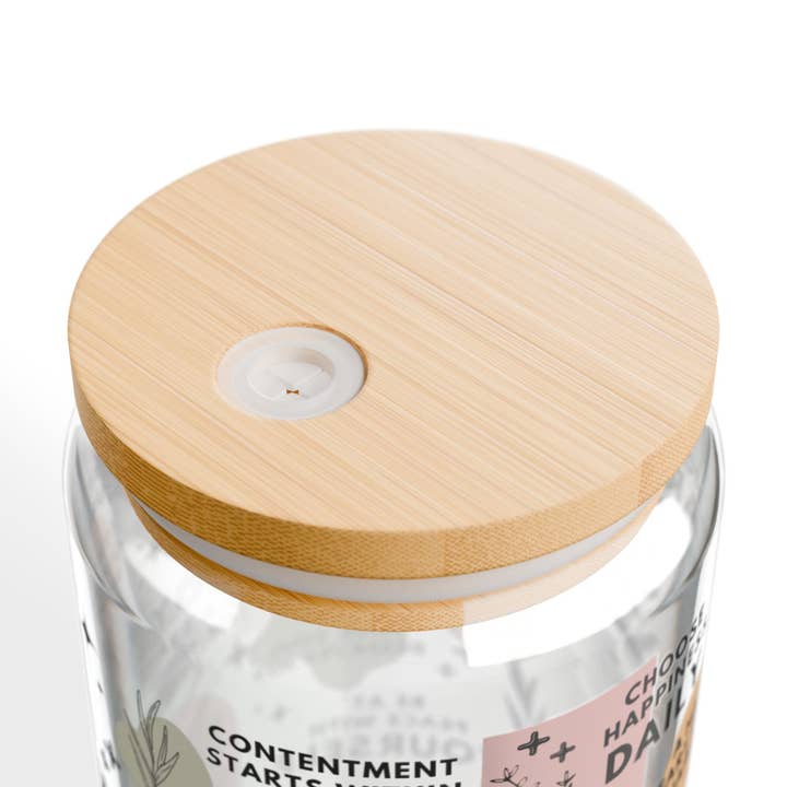 EMESLY - Wholesale Drinking Glass/Cup - Happiness Is an Inside Job Sipper Glass Tumbler Gift; 16oz3