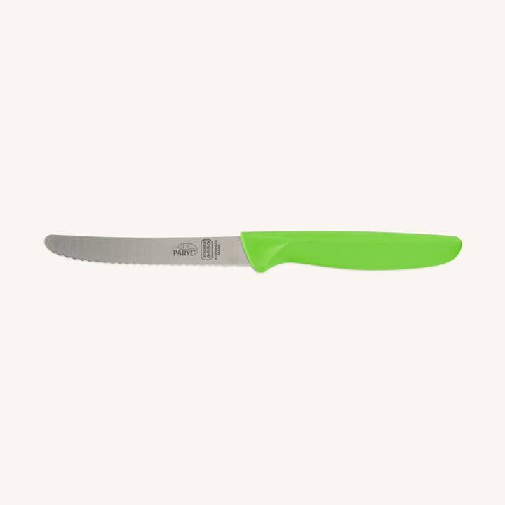 4.5 Inch Serrated Kitchen Knife - Green/Parve for wholesale by Ner Mitzvah