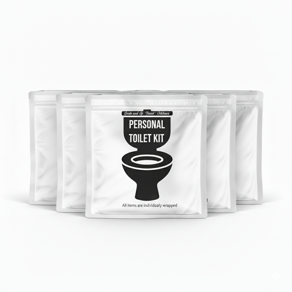 Kit U Safe - Wholesale Toiletry Bag - Unisex - White and Black Toilet Kit7