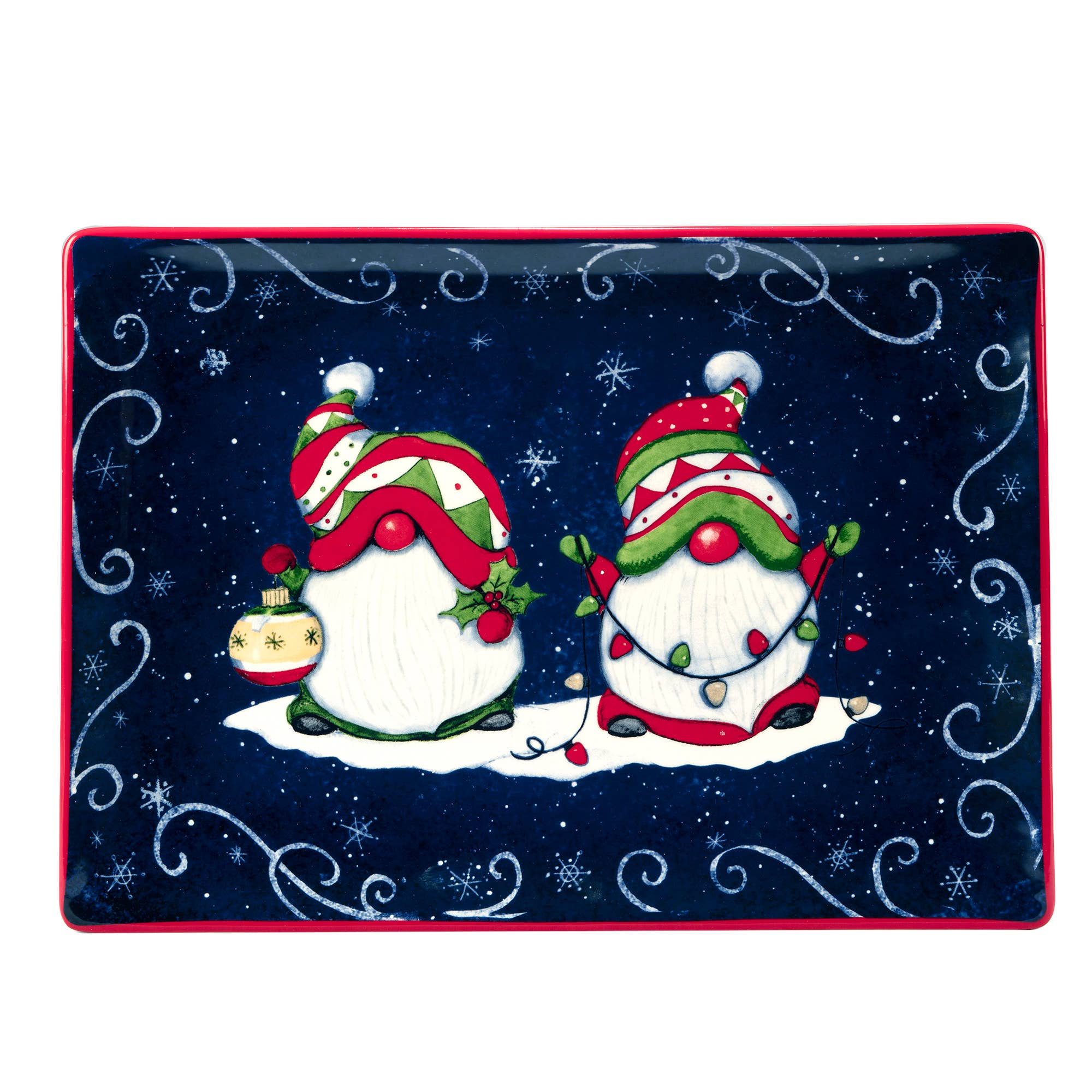 Certified International – wholesale Tallrik – Holiday Magic Christmas Gnomes Rektangulär tallrik 14 ”x 10"1