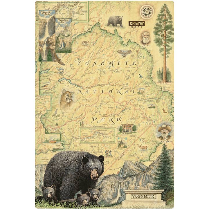 Yosemite National Park Map Wood Sign for wholesale by XPLORER MAPS