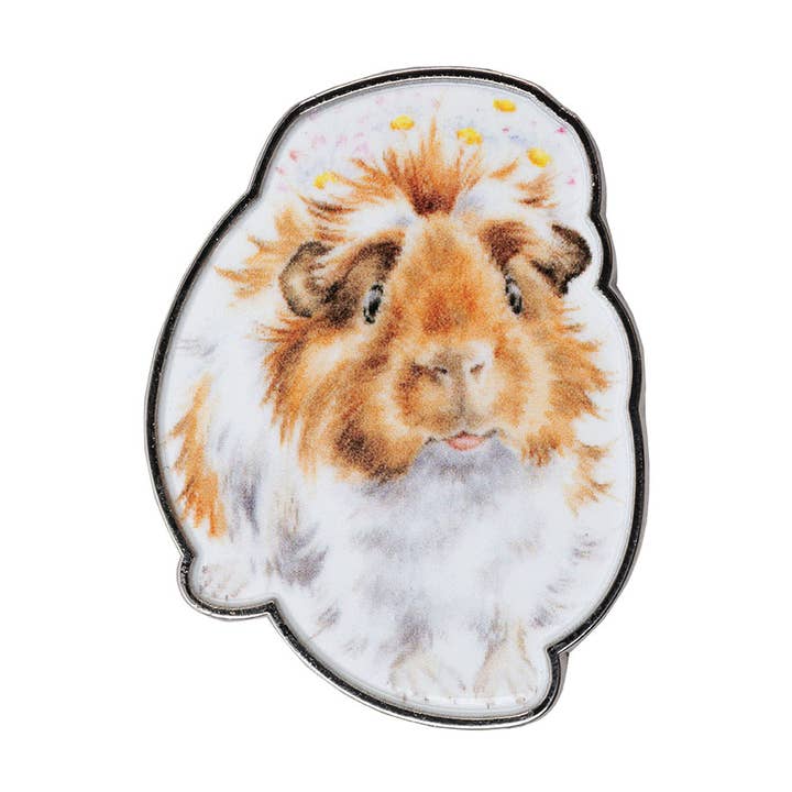Guinea Pig Pin Badge - Grinny Pig for wholesale by Wrendale Designs