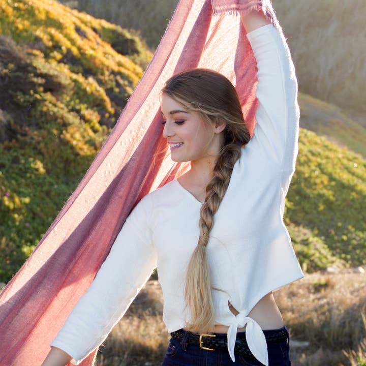 Tavy Tavy - Wholesale Scarf - Unisex - Antique Rose Pink 100% Cashmere Wrap - Hand Dyed Soft Scarf4