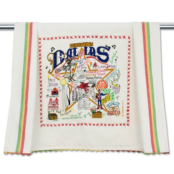 Dallas Dish Towel for wholesale by catstudio