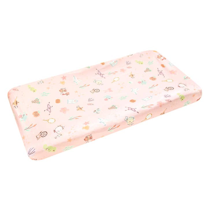 Premium Knit Diaper Changing Pad Cover - Enchanted Friends for wholesale by Copper Pearl