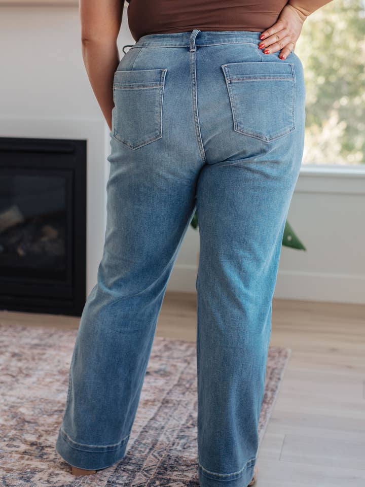 Effortless Elegance Boutique – Großhandel Jeans – Damen – Mindy Jeans mit mittelhohem Bund und weitem Bein6