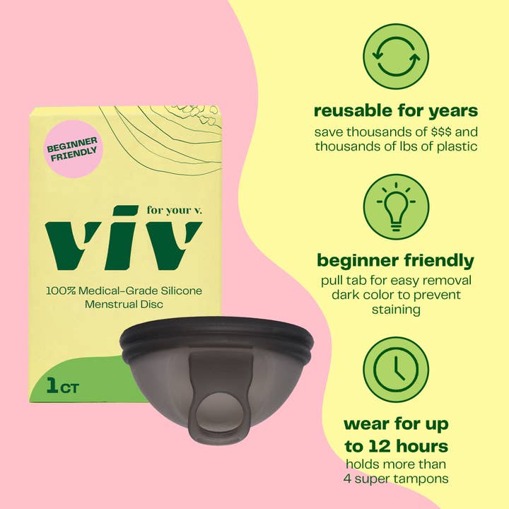 Viv for your V - Wholesale Menstrual Cup - Viv Menstrual Disc - Reusable Silicone Period Disc1