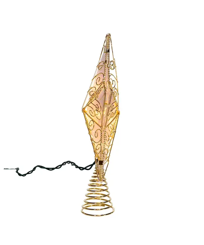 Kurt S. Adler, Inc. - Wholesale Tree Topper - UL 10 Light 8.5" Gold Refl Star Tree Topper4