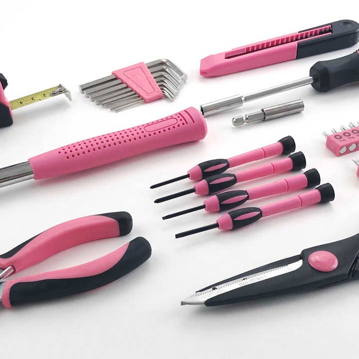 Apollo Tools - Wholesale Handy Tool - 39 Piece General Tool Set Pink6