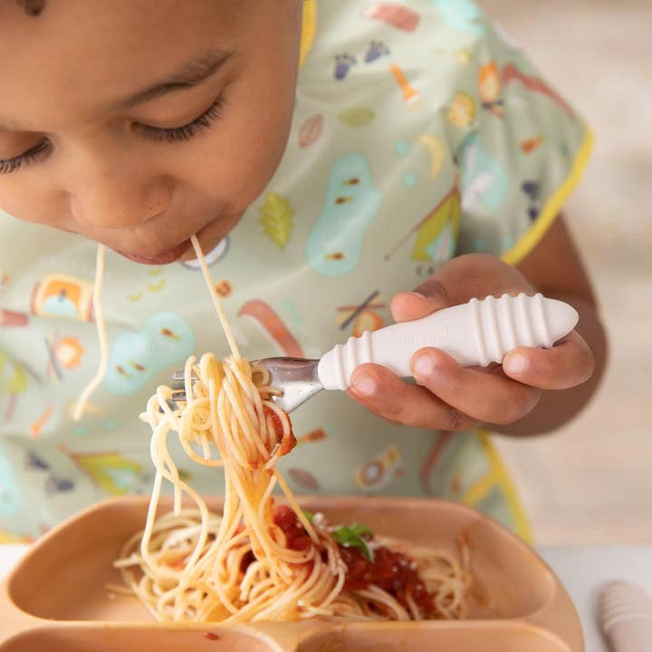 Bumkins - Wholesale Flatware Set - Kids & Baby - Spoon + Fork: Sand