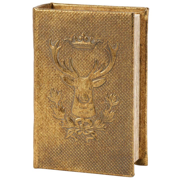 Primitives by Kathy - Wholesale Decorative Box - Gold Deer Book Box3